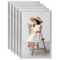 vidaXL Marcos de foto collage de pared/mesa 5 uds plateado MDF 50x70cm vidaXL Marcos de foto collage de pared/mesa 5 uds plateado MDF 50x70cm