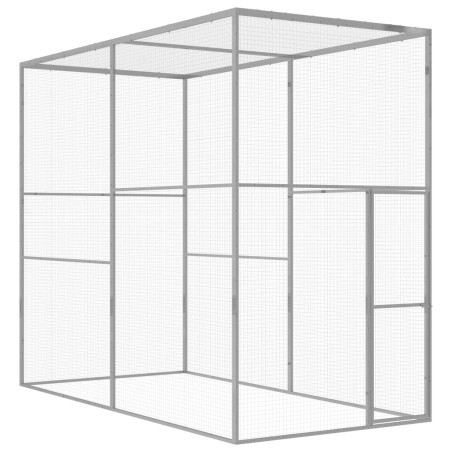 vidaXL Jaula para gatos acero galvanizado 3x1,5x2,5 m