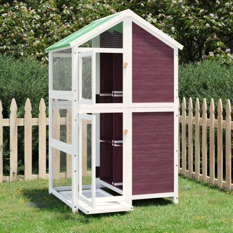vidaXL Casita para pájaros madera maciza pino color moca 97x81x152 cm vidaXL Casita para pájaros madera maciza pino color moca 97x81x152 cm