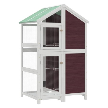 vidaXL Casita para pájaros madera maciza pino color moca 97x81x152 cm