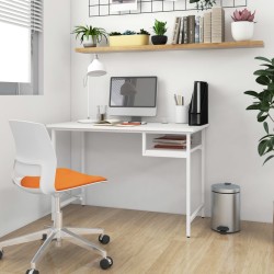 vidaXL Escritorio para ordenador de MDF y metal blanco 105x55x72 cm