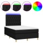 vidaXL Cama box spring con colchón LED tela negro 120x200 cm vidaXL Cama box spring con colchón LED tela negro 120x200 cm