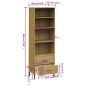 vidaXL Librería con 2 cajones OSLO madera maciza marrón 60x35x180 cm vidaXL Librería con 2 cajones OSLO madera maciza marrón 60x35x180 cm