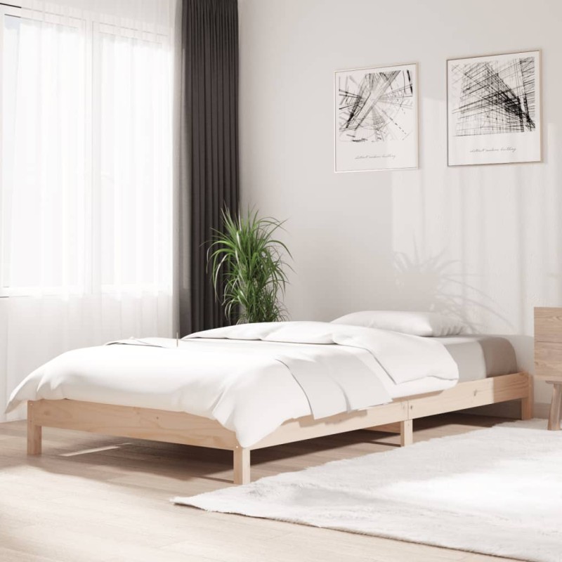 vidaXL Cama apilable de madera pino maciza 75x190 cm vidaXL Cama apilable de madera pino maciza 75x190 cm