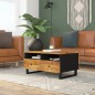 vidaXL Mesa de centro madera maciza mango y contrachapada 80x54x40 cm vidaXL Mesa de centro madera maciza mango y contrachapada 80x54x40 cm