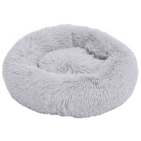 vidaXL Cojín lavable para perros y gatos felpa gris claro 90x90x16 cm