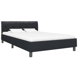 vidaXL Estructura de cama de cuero sintético negro 140x200 cm
