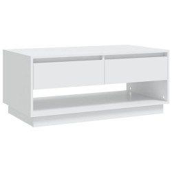 vidaXL Mesa de centro madera contrachapada blanco 102,5x55x44 cm