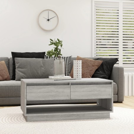 vidaXL Mesa de centro madera de ingeniería gris Sonoma 102,5x55x44 cm