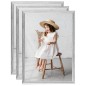 vidaXL Marcos de foto collage de pared/mesa 3 uds plateado 29,7x42 cm