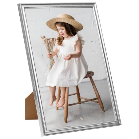 vidaXL Marcos de foto collage de pared/mesa 3 uds plateado 29,7x42 cm