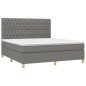 vidaXL Cama box spring colchón y luces LED tela gris oscuro 180x200 cm vidaXL Cama box spring colchón y luces LED tela gris oscuro 180x200 cm
