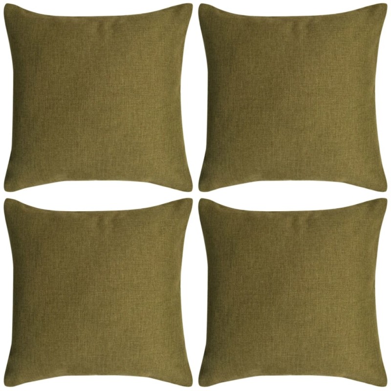 vidaXL Fundas de cojín 4 unidades apariencia de lino 50x50 cm verde vidaXL Fundas de cojín 4 unidades apariencia de lino 50x50 cm verde