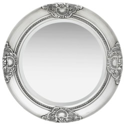vidaXL Espejo de pared estilo barroco plateado 50 cm