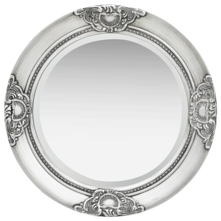 vidaXL Espejo de pared estilo barroco plateado 50 cm