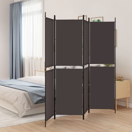vidaXL Biombo divisor de 4 paneles de tela marrón 200x180 cm