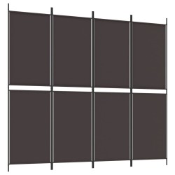 vidaXL Biombo divisor de 4 paneles de tela marrón 200x180 cm