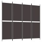 vidaXL Biombo divisor de 4 paneles de tela marrón 200x180 cm vidaXL Biombo divisor de 4 paneles de tela marrón 200x180 cm