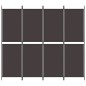 vidaXL Biombo divisor de 4 paneles de tela marrón 200x180 cm vidaXL Biombo divisor de 4 paneles de tela marrón 200x180 cm