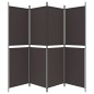 vidaXL Biombo divisor de 4 paneles de tela marrón 200x180 cm vidaXL Biombo divisor de 4 paneles de tela marrón 200x180 cm