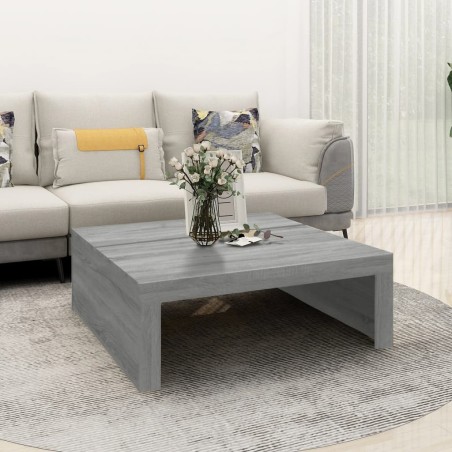 vidaXL Mesa de centro madera contrachapada gris Sonoma 100x100x35 cm
