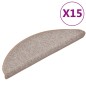 vidaXL Alfombrillas de escalera 15 unidades marrón claro 56x17x3 cm vidaXL Alfombrillas de escalera 15 unidades marrón claro 56x17x3 cm