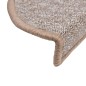 vidaXL Alfombrillas de escalera 15 unidades marrón claro 56x17x3 cm vidaXL Alfombrillas de escalera 15 unidades marrón claro 56x17x3 cm