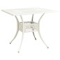 vidaXL Mesa de jardín aluminio fundido blanco 90x90x73 cm