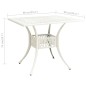 vidaXL Mesa de jardín aluminio fundido blanco 90x90x73 cm
