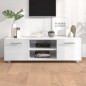 vidaXL Mueble para TV madera ingeniería blanco brillante 110x40x35 cm vidaXL Mueble para TV madera ingeniería blanco brillante 110x40x35 cm