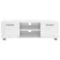 vidaXL Mueble para TV madera ingeniería blanco brillante 110x40x35 cm vidaXL Mueble para TV madera ingeniería blanco brillante 110x40x35 cm