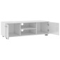 vidaXL Mueble para TV madera ingeniería blanco brillante 110x40x35 cm vidaXL Mueble para TV madera ingeniería blanco brillante 110x40x35 cm
