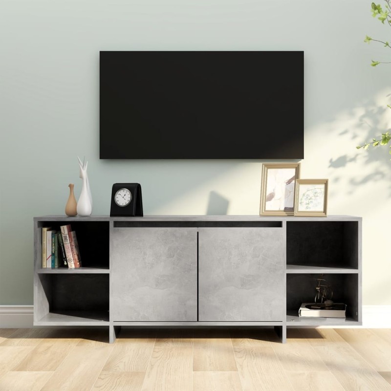 vidaXL Mueble para TV madera contrachapada gris hormigón 130x35x50 cm vidaXL Mueble para TV madera contrachapada gris hormigón 130x35x50 cm