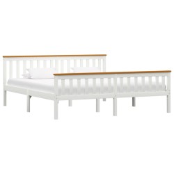 vidaXL Estructura de cama madera de pino maciza blanca 180x200 cm  
