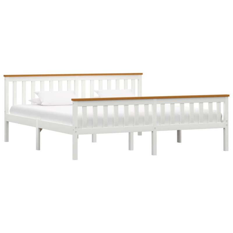 vidaXL Estructura de cama madera de pino maciza blanca 180x200 cm vidaXL Estructura de cama madera de pino maciza blanca 180x200 cm