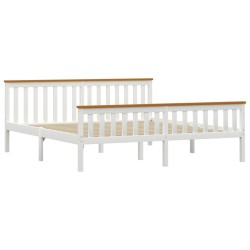 vidaXL Estructura de cama madera de pino maciza blanca 180x200 cm  