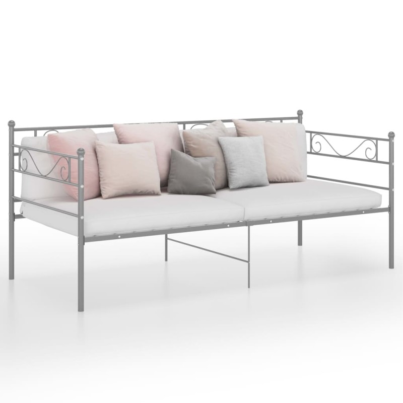 vidaXL Estructura de sofá cama de metal gris 90x200 cm vidaXL Estructura de sofá cama de metal gris 90x200 cm