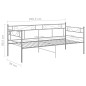 vidaXL Estructura de sofá cama de metal gris 90x200 cm vidaXL Estructura de sofá cama de metal gris 90x200 cm