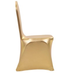 vidaXL Fundas de silla elásticas 25 unidades doradas