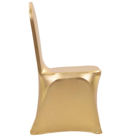 vidaXL Fundas de silla elásticas 25 unidades doradas