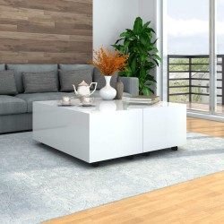 vidaXL Mesa de centro blanco brillante 100x100x35 cm