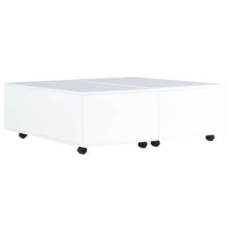 vidaXL Mesa de centro blanco brillante 100x100x35 cm