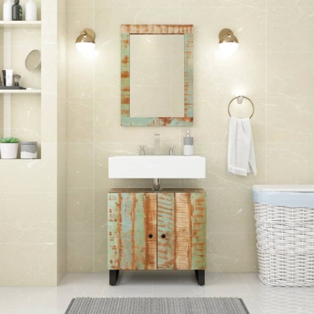 vidaXL Mueble de lavabo madera reciclada madera ingeniería 62x33x58 cm