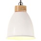 vidaXL Lámpara colgante industrial hierro blanco y madera 23 cm E27 vidaXL Lámpara colgante industrial hierro blanco y madera 23 cm E27