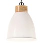 vidaXL Lámpara colgante industrial hierro blanco y madera 23 cm E27 vidaXL Lámpara colgante industrial hierro blanco y madera 23 cm E27