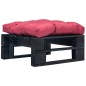 vidaXL Otomana de palets de jardín con cojín rojo madera negra vidaXL Otomana de palets de jardín con cojín rojo madera negra