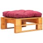 vidaXL Otomana de jardín de palés cojín rojo madera marrón miel vidaXL Otomana de jardín de palés cojín rojo madera marrón miel