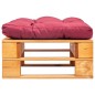 vidaXL Otomana de jardín de palés cojín rojo madera marrón miel vidaXL Otomana de jardín de palés cojín rojo madera marrón miel