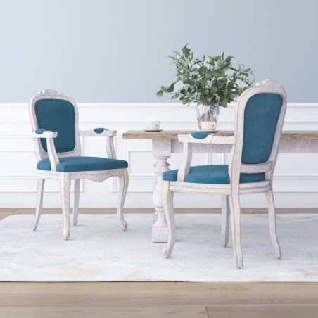 vidaXL Sillas de comedor 2 unidades terciopelo azul 62x59,5x100,5 cm