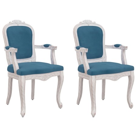 vidaXL Sillas de comedor 2 unidades terciopelo azul 62x59,5x100,5 cm